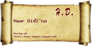 Haar Diána névjegykártya